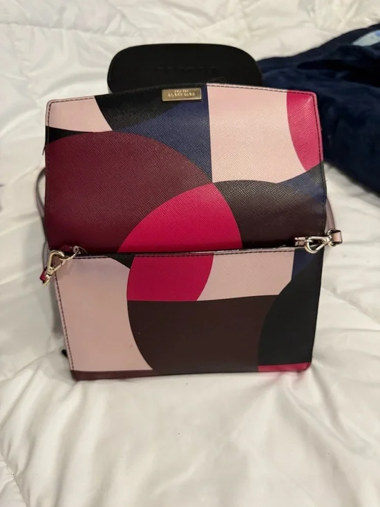 Kate Spade Laurel Way Winni Leather Crossbody Wallet Pink/Purple/Navy WLRU3171 - Picture 5 of 5